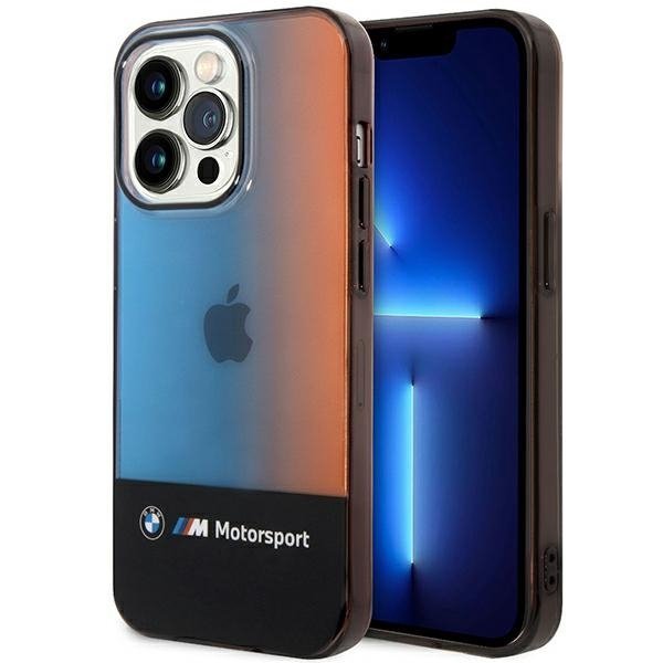 Etui BMW BMHCP14X22HMGK iPhone 14 Pro Max 6,7&quot; czarny/black Half Tricolor