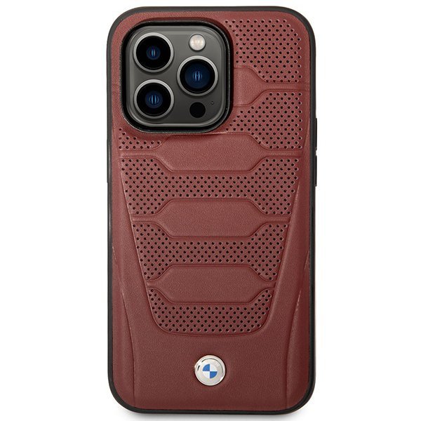 Etui BMW BMHMP14L22RPSR iPhone 14 Pro 6,1&quot; burgundowy/burgundy Leather Seats Pattern MagSafe
