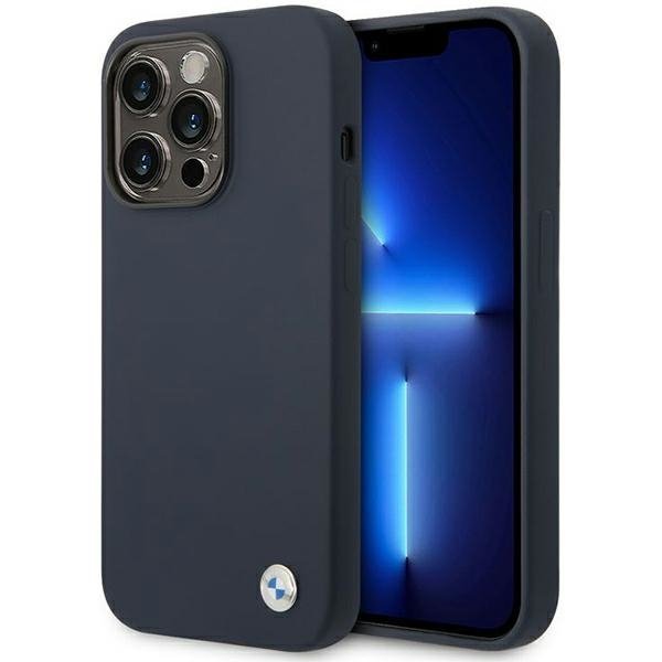 Etui BMW BMHMP14LSILNA iPhone 14 Pro6,1&quot; granatowy/navy Silicone Metal Logo MagSafe