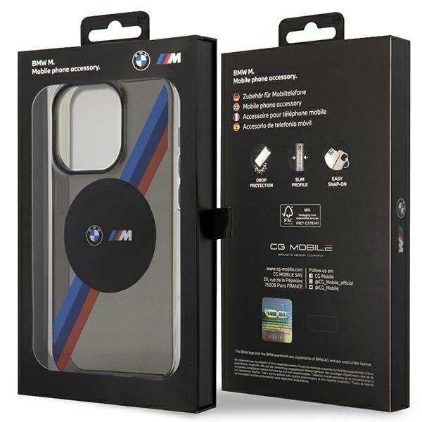 Etui BMW BMHMP14LHDTK iPhone 14 Pro 6.1&quot; szary/grey Tricolor Stripes MagSafe