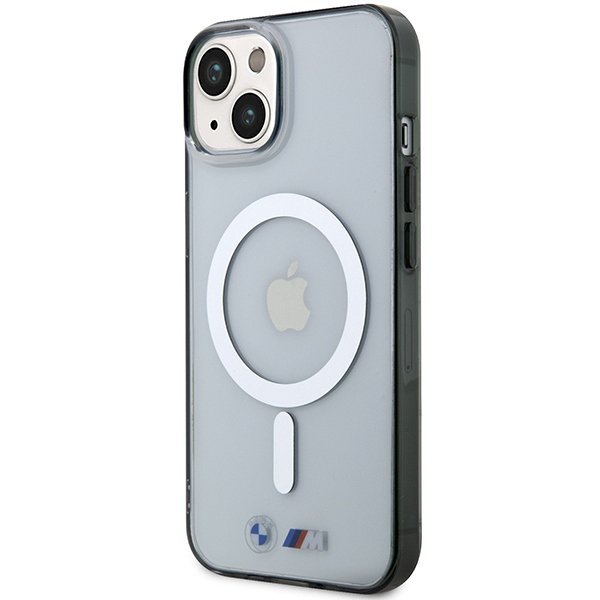 Etui BMW BMHMP14MHCRS iPhone 14 Plus / 15 Plus 6.7&quot; transparent hardcase Silver Ring MagSafe