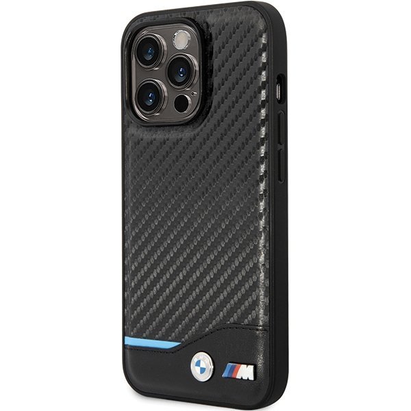 Etui BMW BMHCP13L22NBCK iPhone 13 Pro /13 6.1&quot; czarny/black hardcase Leather Carbon