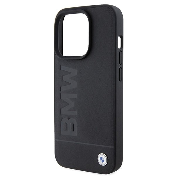 BMW BMHMP15LSLLBK iPhone 15 Pro 6.1&quot; czarny/black MagSafe Leather Hot Stamp