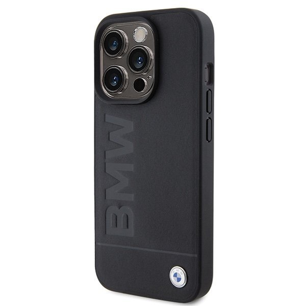 BMW BMHCP15XSLLBK iPhone 15 Pro Max 6.7&quot;czarny/black Leather Hot Stamp