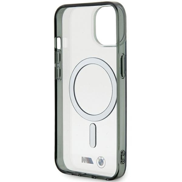 BMW BMHMP15SHCRS iPhone 15 / 14 / 13 6.1&quot; przezroczysty/transparent hardcase Silver Ring MagSafe