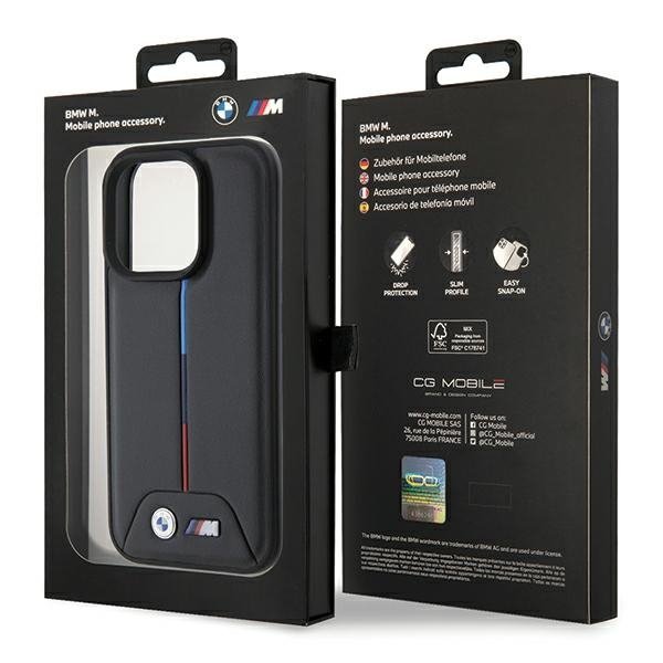 BMW BMHCP15L22PVTK iPhone 15 Pro 6.1&quot;czarny/black hardcase Quilted Tricolor