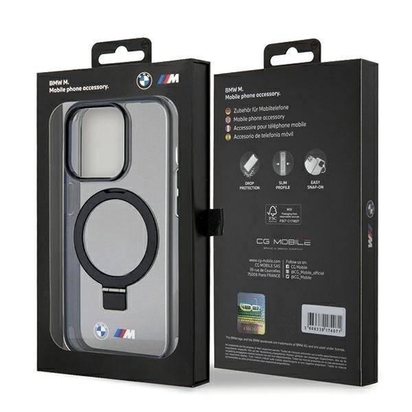 BMW BMHMP15XURSK iPhone 15 Pro Max 6.7&quot; czarny/black hardcase Ring Stand M Collection MagSafe
