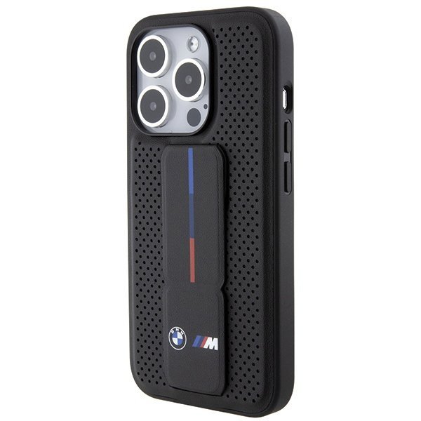 BMW BMHCP15LGSPPRK iPhone 15 Pro 6.1&quot; czarny/black hardcase Grip Stand Smooth & Perforated