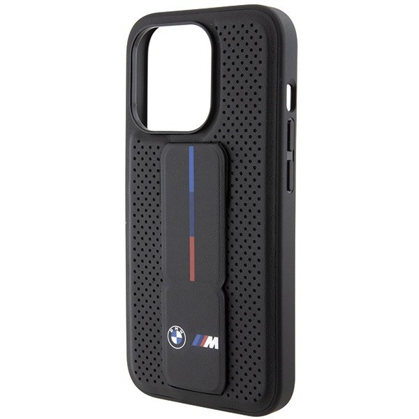 BMW BMHCP15LGSPPRK iPhone 15 Pro 6.1&quot; czarny/black hardcase Grip Stand Smooth & Perforated