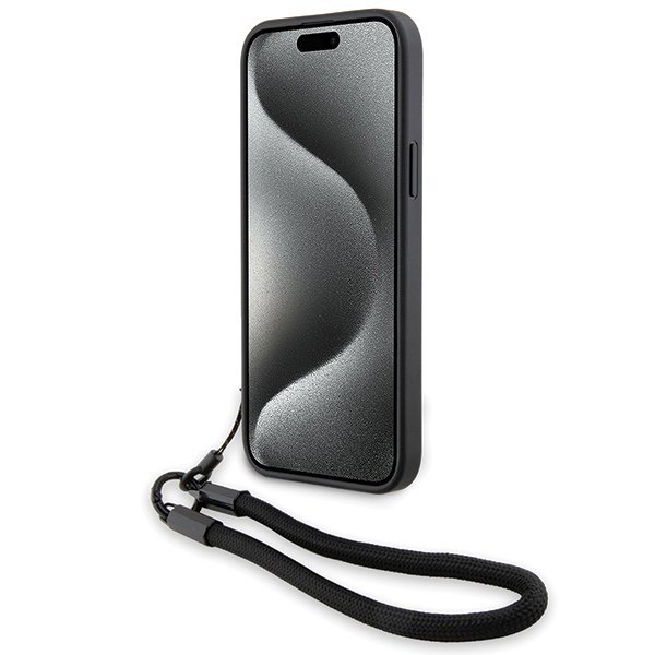 BMW BMHCP15S23RMRLK iPhone 15 / 14 / 13 6.1&quot; czarny/black hardcase Signature Leather Wordmark Cord