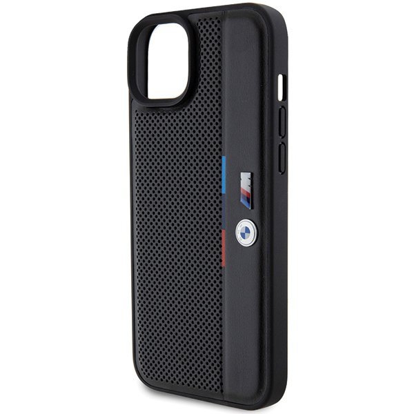 BMW BMHCP15S23PUPVK iPhone 15 / 14 / 13 6.1&quot; czarny/black hardcase Perforated Tricolor Line