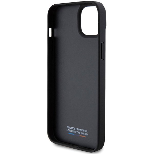 BMW BMHCP15S23PUPVK iPhone 15 / 14 / 13 6.1&quot; czarny/black hardcase Perforated Tricolor Line