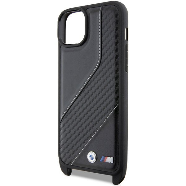 BMW BMHCP15S23PSCCK iPhone 15 / 14 / 13 czarny/black hardcase M Edition Carbon Stripe & Strap