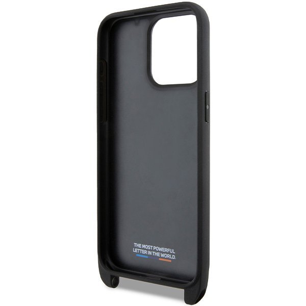 BMW BMHCP15L23PSCCK iPhone 15 Pro 6.1&quot; czarny/black hardcase M Edition Carbon Stripe & Strap