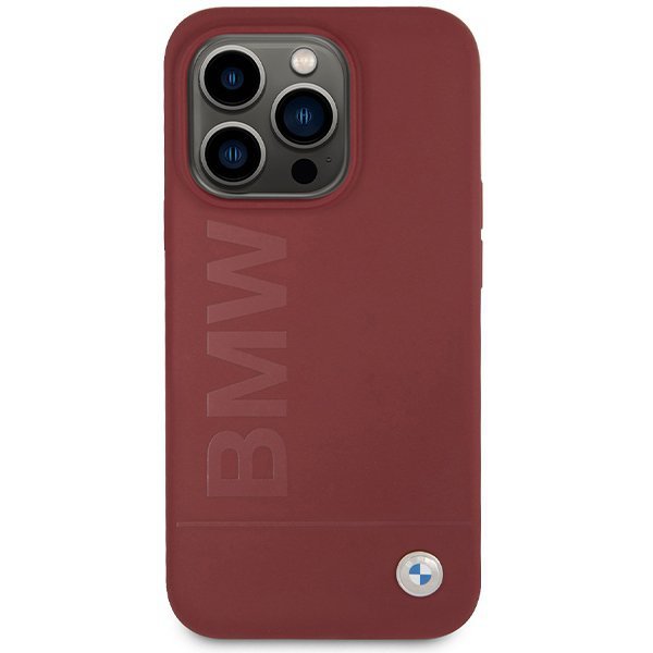 BMW BMHMP15LSLBLRE iPhone 15 Pro 6.1&quot; czerwony/red hardcase Silicone Big Logo MagSafe