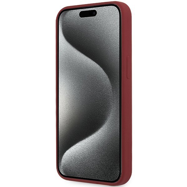 BMW BMHMP15LSLBLRE iPhone 15 Pro 6.1&quot; czerwony/red hardcase Silicone Big Logo MagSafe