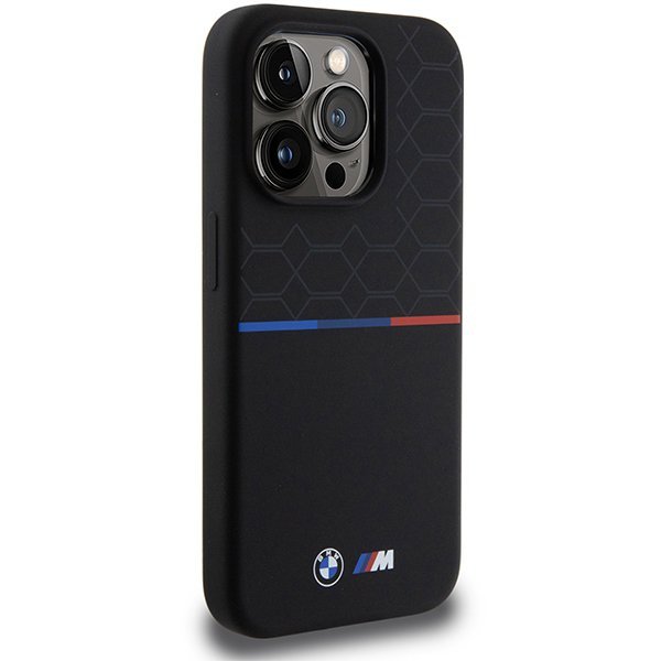 BMW BMHMP15L22SMPK iPhone 15 Pro6.1&quot; czarny/black hardcase M Silicone Pattern MagSafe