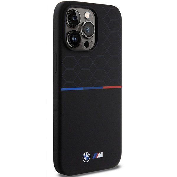 BMW BMHMP15X22SMPK iPhone 15 Pro Max6.7&quot; czarny/black hardcase M Silicone Pattern MagSafe