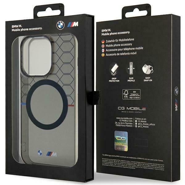 BMW BMHMP15XHGPK iPhone 15 Pro Max 6.7&quot; szary/grey hardcase Pattern MagSafe