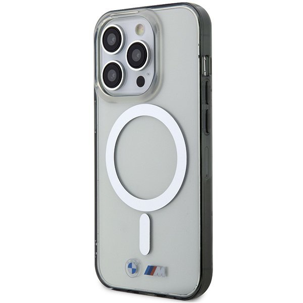 BMW BMHMP15LHCRS iPhone 15 Pro 6.1&quot; transparent hardcase Silver Ring MagSafe