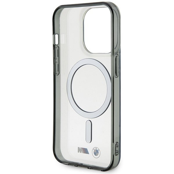 BMW BMHMP15XHCRS iPhone 15 Pro Max 6.7&quot; transparent hardcase Silver Ring MagSafe