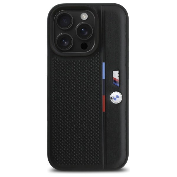 BMW BMHCP16L23PUPVK iPhone 16 Pro 6.3&quot;czarny/black hardcase M Perforated Tricolor Detail Line