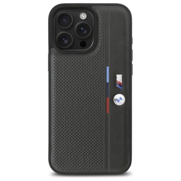 BMW BMHCP16L23PUPVA iPhone 16 Pro6.3&quot; antracyt/anthracite hardcase M Perforated Tricolor Detail Line