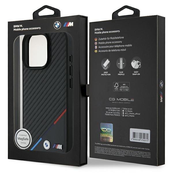 BMW BMHMP16X23PUDTK iPhone 16 Pro Max 6.9&quot; czarny/black hardcase M Carbon Tricolor Line MagSafe