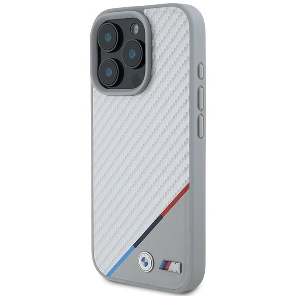 BMW BMHMP16X23PUDTS iPhone 16 Pro Max 6.9&quot; szary/grey hardcase M Carbon Tricolor Line MagSafe