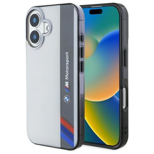 BMW BMHCP16M23HTFEG iPhone 16 Plus 6.7&quot;  szary/grey hardcase Motorsport IML Vertical Stripe