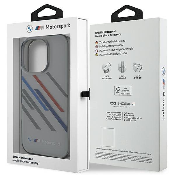 BMW BMHCP16L23HTRAG iPhone 16 Pro 6.3&quot;   szary/grey hardcase Motorsport IML Random Stripes