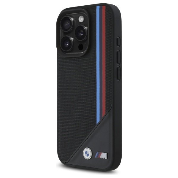 BMW BMHMP16L23PUTRK iPhone 16 Pro 6.3&quot;czarny/black hardcase M Meshed Tricolor Stripes MagSafe