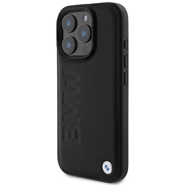 BMW BMHMP16LSLLBK iPhone 16 Pro 6.3&quot; czarny/black hardcase Leather Hot Stamp MagSafe