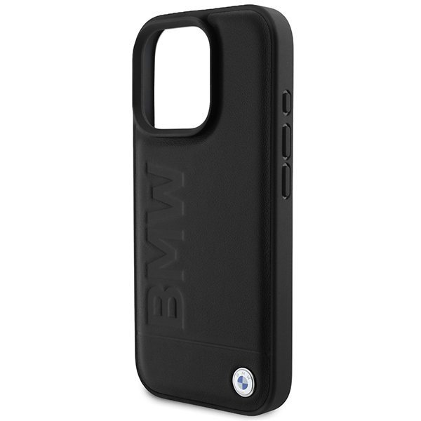 BMW BMHMP16LSLLBK iPhone 16 Pro 6.3&quot; czarny/black hardcase Leather Hot Stamp MagSafe