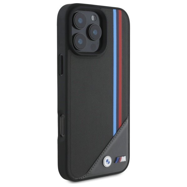 BMW BMHMP16X23PUTRA iPhone 16 Pro Max 6.9&quot; antracyt/antracite hardcase M Meshed Tricolor Stripes MagSafe