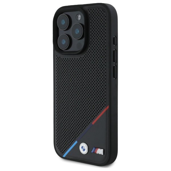 BMW BMHMP16X23PUPDK iPhone 16 Pro Max    6.9&quot; czarny/black hardcase M Perforated Tricolor Line MagSafe