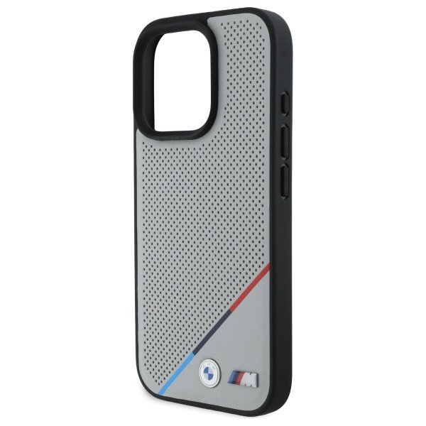 BMW BMHMP16X23PUPDG iPhone 16 Pro Max    6.9&quot; szary/grey hardcase M Perforated Tricolor Line MagSafe