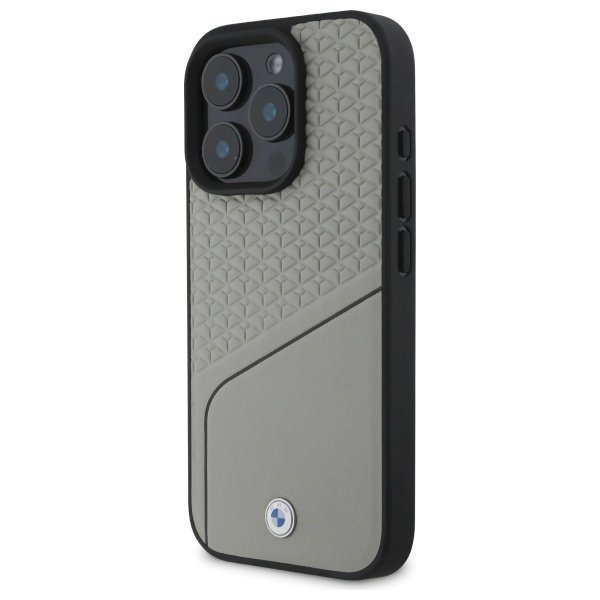 BMW BMHMP16X23RDCLG iPhone 16 Pro Max    6.9&quot; szary/grey hardcase Sign Leather Textured and Line MagSafe