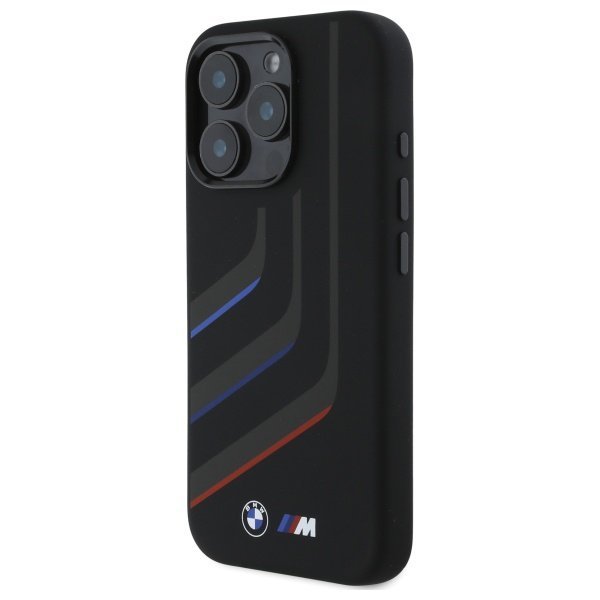 BMW BMHMP16X23SLIK iPhone 16 Pro Max     6.9&quot; czarny/black hardcase Silicone Turning Lines MagSafe
