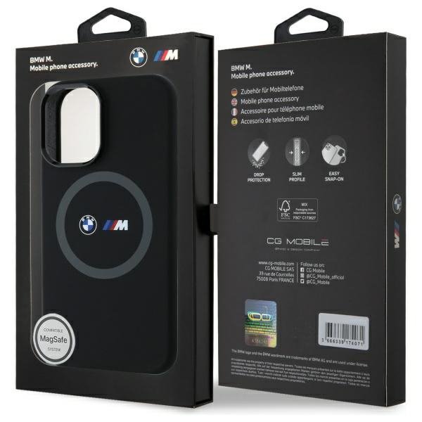 BMW BMHMP16S23SROK iPhone 16 6.1&quot;        czarny/black hardcase M Silicone Printed Ring MagSafe