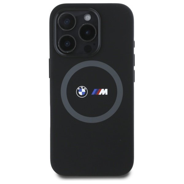 BMW BMHMP16X23SROK iPhone 16 Pro Max     6.9&quot; czarny/black hardcase M Silicone Printed Ring MagSafe