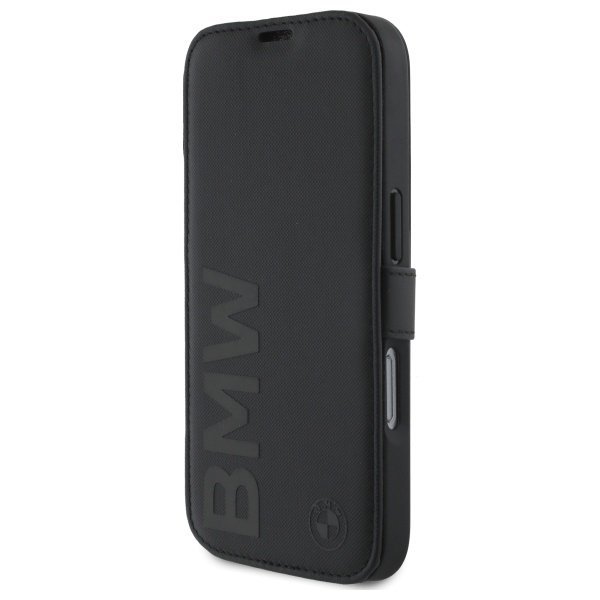 BMW BMBKP16L23RMRLK iPhone 16 Pro 6.3&quot;   czarny/black bookcase Signature Leather Wordmark