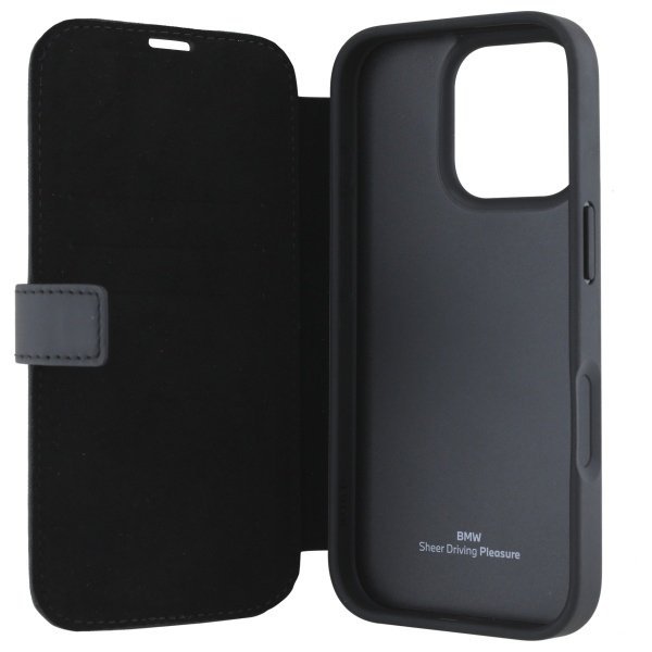 BMW BMBKP16X23RMRLK iPhone 16 Pro Max    6.9&quot; czarny/black bookcase Signature Leather Wordmark