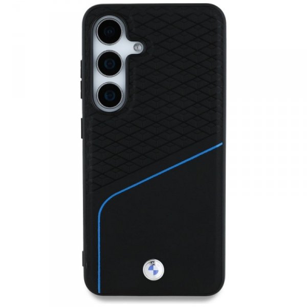 Etui BMW Leather Textured and Smooth     MagSafe do Samsung Galaxy S25 czarny