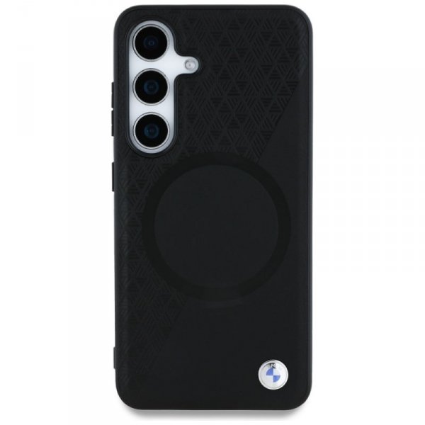 Etui BMW Leather Half Textured MagSafe   do Samsung Galaxy S25 czarny