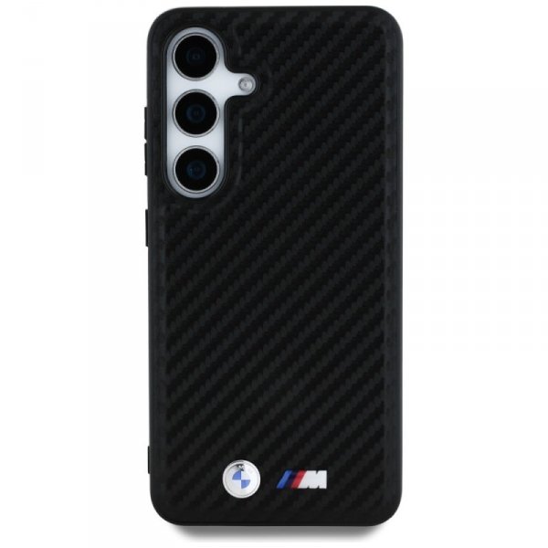 Etui BMW Leather Carbon MagSafe do       Samsung Galaxy S25 czarny