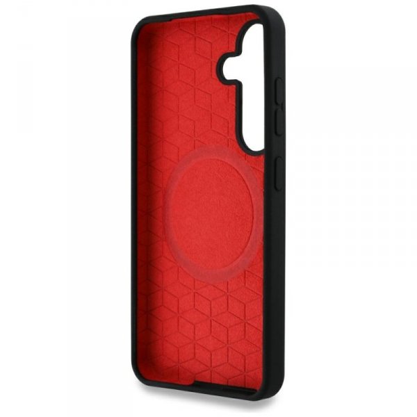 Etui BMW Silicone Middle Tricolor        Stripes MagSafe do Samsung Galaxy S25 czarny