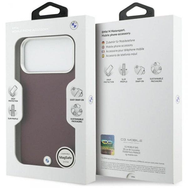 Etui BMW Sign Full Wrapped Metal MagSafe do iPhone 17 Pro Max czerwony