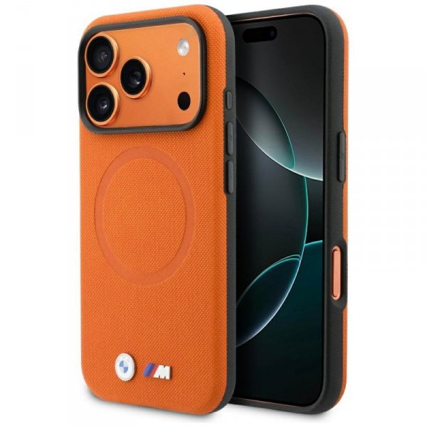 Etui BMW M FW Logo Metal MagSafe do      iPhone 17 Pro Max pomarańczowy