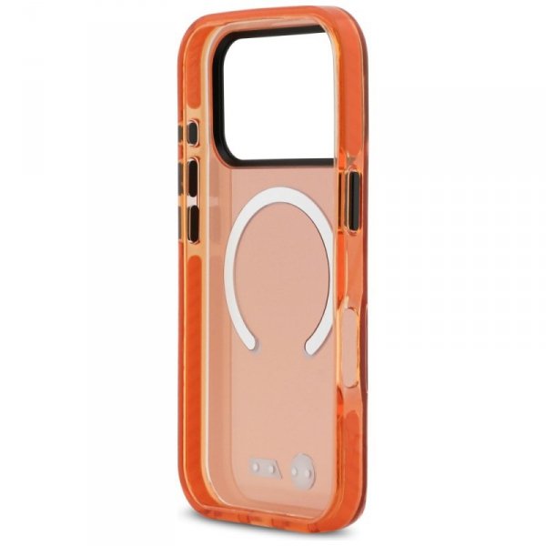 Etui BMW M IML Shockproof Metal Logos    MagSafe do iPhone 17 Pro pomarańczowy